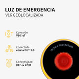 Aourow V16 Connectado Luz Emergencia Coche Homologado DGT,con SIM Telefónica y Datos,Baliza V16 Homologada DGT con Geolocalizador 3.0 + Funda Accesorios Coche,V16 con Geolocalización