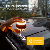 Aourow V16 Connectado Luz Emergencia Coche Homologado DGT,con SIM Telefónica y Datos,Baliza V16 Homologada DGT con Geolocalizador 3.0 + Funda Accesorios Coche,V16 con Geolocalización