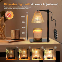 Candle Warmer Lamp with 2 Bulbs, Dimmable Candle Lights with Timer for Aroma Candle Lovers, Electric Candle Warmer Candle Holder Fits Most Candles for Home Decor Aromatherapy