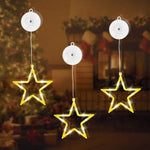 ED Stars Christmas Decoration Pack of 3, 10 LED Christmas Decoration Indoor with Timer, Warm White Fairy Lights Stars for Window Decoration Christmas Decoration, Balcony, Party, Wedding