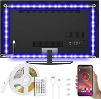 LED Lights for TV 65-75in,14.3ft USB TV Led Backlight with Music Sync,RGB Led Strip Lights with Bluetooth Remote,Room Led Lights for Bedroom,HDTV,Home Theater,Gaming Room Ambient Lighting