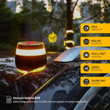 Aourow V16 Connectado Luz Emergencia Coche Homologado DGT,con SIM Telefónica y Datos,Baliza V16 Homologada DGT con Geolocalizador 3.0 + Funda Accesorios Coche,V16 con Geolocalización