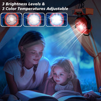 TOPPORTED 20000mAh Portable Camping Fan Rechargeable,Battery Operated Tent Fans with LED Lantern Light,5 Wind Speeds,4 Timer Modes,Desk Fan for Home,Travel,Power Outages(Orange)