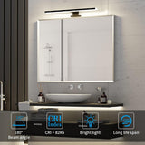 LED Bathroom Mirror Light, 10 W, 40 cm, 820 lm, Natural White, 4000 K, IP44 Waterproof Bathroom Lamp, Mirror, 230 V, Mirror Cabinet Lighting, Class II (Black)