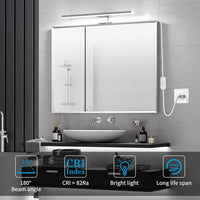 LED Bathroom Mirror Light With Power supply 4000K, 5 W, 300 mm, 500 lm, Mirror Light with Switch and Plug, Neutral White, 4000 K Mirror Lamp, Bathroom Lamp, IP44 Waterproof, 230 V Bathroom Lamp for Mirror Cabinet