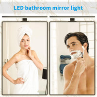 LED Bathroom Mirror Light, 10 W, 40 cm, 820 lm, Natural White, 4000 K, IP44 Waterproof Bathroom Lamp, Mirror, 230 V, Mirror Cabinet Lighting, Class II (Black)