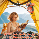 TOPPORTED 20000mAh Portable Camping Fan Rechargeable,Battery Operated Tent Fans with LED Lantern Light,5 Wind Speeds,4 Timer Modes,Desk Fan for Home,Travel,Power Outages(Orange)