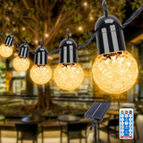 Aourow LED Solar Fairy Lights Outdoor, 25 Bulbs 15.5 m Decorative Lamp IP44 Waterproof with 4 Brightness Levels and 4-Level Time Setting, Outdoor Lighting for Garden, Party, Festival, Warm White