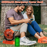 TOPPORTED 20000mAh Portable Camping Fan Rechargeable,Battery Operated Tent Fans with LED Lantern Light,5 Wind Speeds,4 Timer Modes,Desk Fan for Home,Travel,Power Outages(Orange)