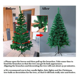 Aourow Green Artificial Christmas Tree 120cm PVC Branch Realistic Full Tree with Pine Cones Trees with Metal Stand in Dark Green