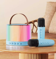 Kids Karaoke Machine for Girls, Portable Bluetooth Speaker with Microphones Karaoke Machine for Kids & Adults, Birthday Karaoke Microphone Toys for Girls Boys Family Home Party