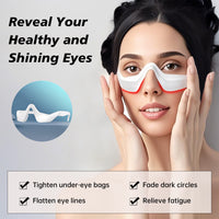 Under-Eye Red Light Therapy Device,Eye Therapy Glasses-Microcurrent Eye Massager Red Light Eye Mask for Eye Bags Dark Circles Puffiness Wrinkles Fine Lines,Relieving Eye Fatigue