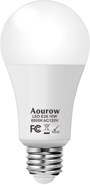 Aourow 10W LED Bulb 75 Watt Equivalent, Daylight White (6500K),A19 No-Dimmable, Medium Screw Base,1 Pack
