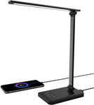 Aourow Desk Lamp LED Dimmable: Table Lamp with 5 Light Color and 5 Brightness Levels,Eye-Protection Table Light with USB Charging Port for Smartphone,Bedside Lamp with Touchscreen for Office,Children