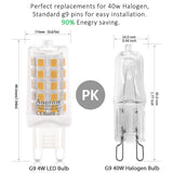 Aourow  G9 LED Bulb,Warm White 2700K,Aourow 4W 450LM (Equivalent to 28W,33W,40W Halogen bulbs),Non Dimmable,Pack of 5