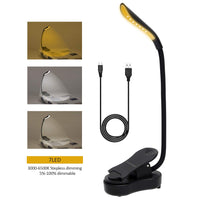 Aourow LED Book Lights Aourow,7 LED 3 Modes USB Rechargeable and 2w Gooseneck Led Book Light,Flexible Clip, Portble,Built in Battery, Eye-Care,Brightness Reading Light,Black