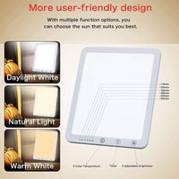 SAD Lamp 10000 Lux Natural Daylight LED Light Box with Timer Function,Touch Control,Sunlight Energy Lamp with 5 Adjustable Brightness 3000K-6500K,Daylight Lamp for Home/Office/Apartment