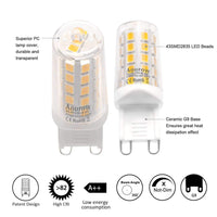 Aourow  G9 LED Bulb,Warm White 2700K,Aourow 4W 450LM (Equivalent to 28W,33W,40W Halogen bulbs),Non Dimmable,Pack of 5