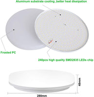 Aourow LED Round Ceiling Light, Aourow 24W 2400LM Ceiling Lamp,IP54 Waterproof,Ideal for Bedroom,Living Room,Bathroom,Balcony,Dining Room,Corridor,Office,Kitchen,Natural White 4000K,Ø28CM