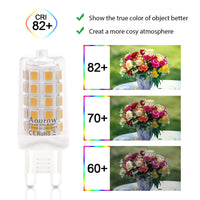 Aourow  G9 LED Bulb,Warm White 2700K,Aourow 4W 450LM (Equivalent to 28W,33W,40W Halogen bulbs),Non Dimmable,Pack of 5