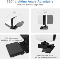 Video Conference Lighting,Webcam Light with 3 Light Modes and Stepless Dimming,Zoom Call Lighting for Video Recording/Live Streaming/Remote Working/Online Meeting& Laptop Video Conferencing