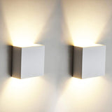 Aourow 7W LED Wall Light Up Down Indoor Wall Lamp Modern Aluminum Uplighter Downlighter Wall Sconce Lighting Fixtures for Living Room Bedroom Bathroom Kitchen Dining Room, Warm White 2er Pack