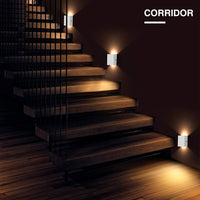 Aourow 7W LED Wall Light Up Down Indoor Wall Lamp Modern Aluminum Uplighter Downlighter Wall Sconce Lighting Fixtures for Living Room Bedroom Bathroom Kitchen Dining Room, Warm White 2er Pack