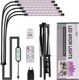 Grow Light with Stand,50W 5 Head LED Full Spectrum Indoor Plant Lamp with Remote Control,Adjustable Gooseneck,4/8/12H Timer and 10 Dimmable Brightness for Seed Starting Succulents Vegetables