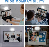 Video Conference Lighting,Webcam Light with 3 Light Modes and Stepless Dimming,Zoom Call Lighting for Video Recording/Live Streaming/Remote Working/Online Meeting& Laptop Video Conferencing