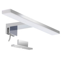 Aourow Led Mirror Light Bathroom 10W 820LM 40cm 230V 4000K,Stainless Steel 3-in-1 IP44 Class II Slim 400mm Bath Mirror Lamp,No Flicker, Mirror Front/Wall Lighting Neutral White 400mm