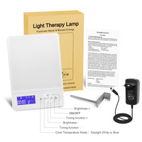 Aourow Daylight lamp 10000 Lux against winter depression,S.A.D.,Simulates sunlight with a light intensity of 10,000 lux, White Blue color