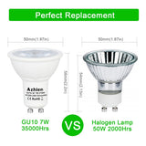 Aourow  GU10 LED Bulb Dimmable 7W Lights 230V AC, 50W Halogen Light Equivalent,560LM,36°Angle, Warm White 2700K, 220V-240Vac,Standard Size, Recessed lighting, Spotlights, Pack of 6 Units